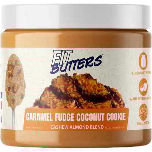 Fit Butters Nut Butter 16oz - Cashew Almond Butter Caramel Fudge Coconut Cookie
