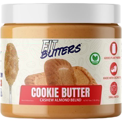 Fit Butters Nut Butter 16oz - Cashew Almond Butter Cookie Butter (Vegan)