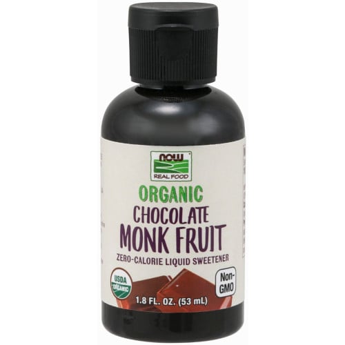 NOW Foods Organic Monk Fruit Liquid - 1.8oz Chocolate