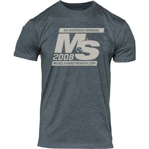 Muscle & Strength Signature Tee - Indigo