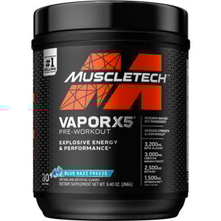 MuscleTech Vapor X5 - 30 Servings Blue Razz Freeze