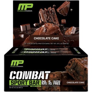 MusclePharm Combat Sport Bar - Box of 12 Chocolate Cake