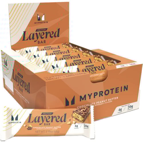 Myprotein Layered Bar - Box of 12 Chocolate Peanut Butter