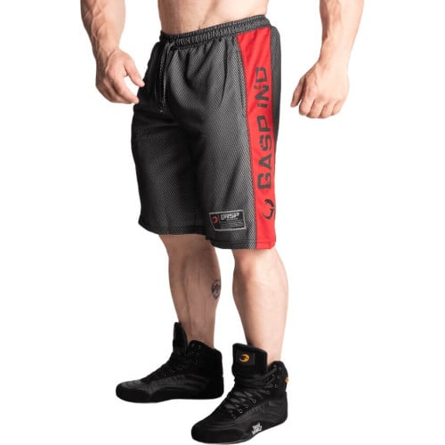 GASP No1 Mesh Shorts - Black/Red