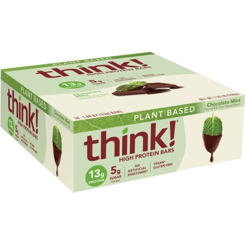 think! Vegan High Protein Bars - Box of 10 Chocolate Mint
