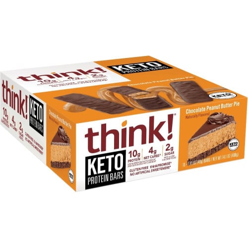 think! Keto Protein Bars - Box of 10 Chocolate Peanut Butter Pie