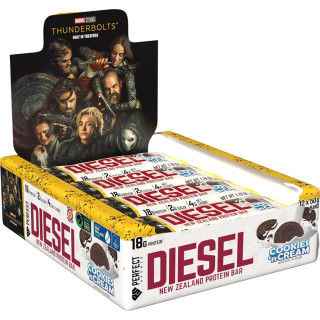 Perfect Sports Diesel New Zealand Protein Bars - Box of 12 Cookies 'n Cream (Thunderbolts